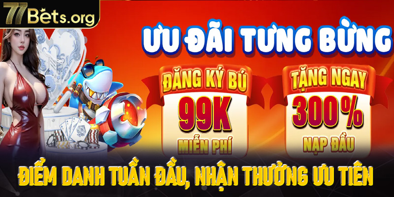 Điểm danh tuần đầu, nhận thưởng ưu tiên